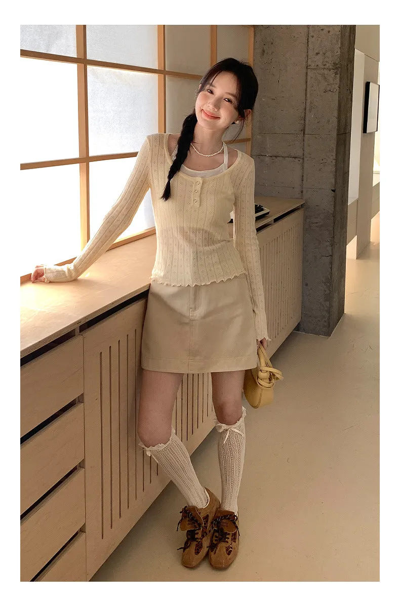 High waist A-line