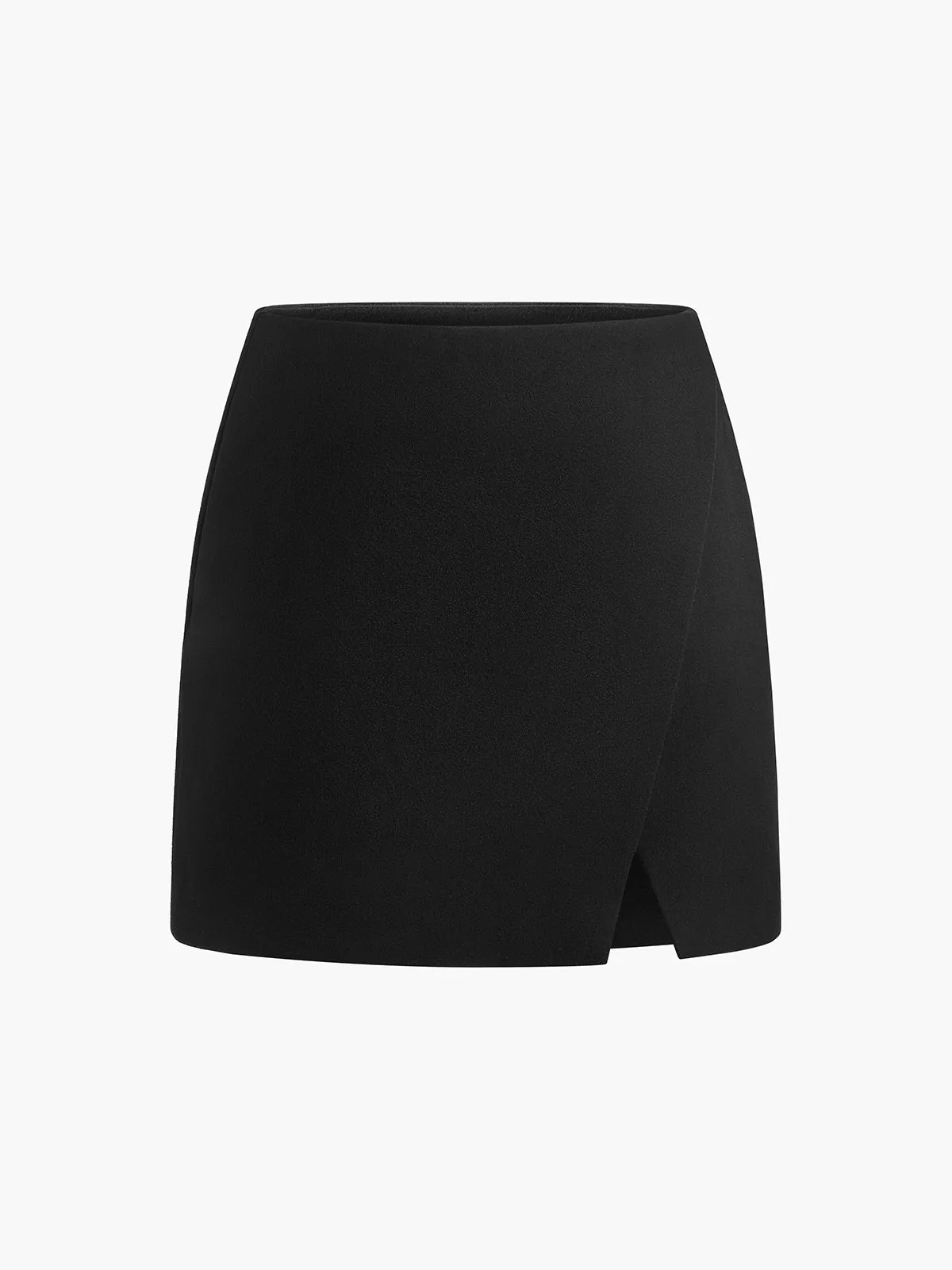 High-Waist Slit A-Line Skirt Without Belt
