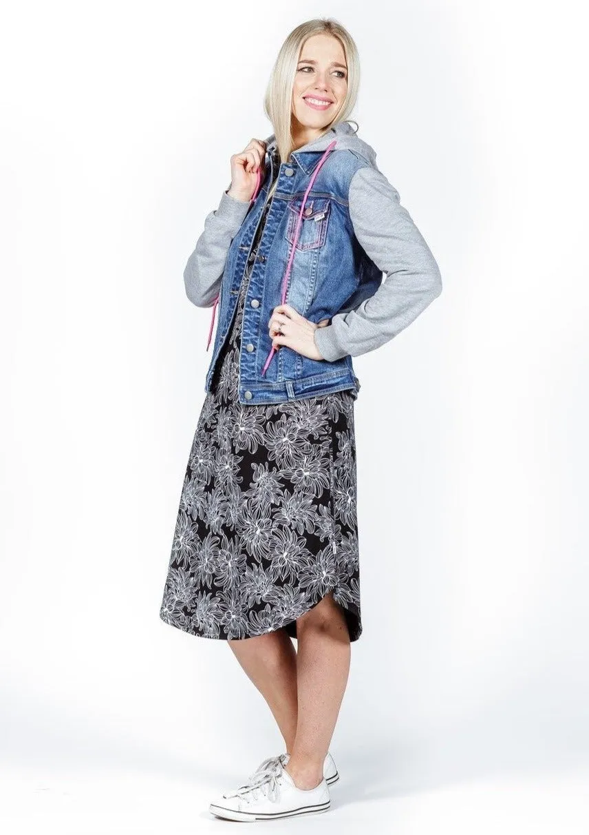 Hooded Denim Jacket - Blue