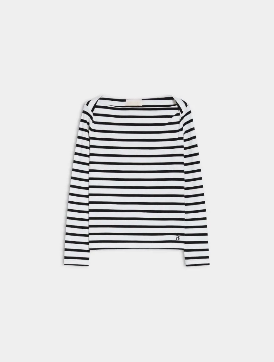 Iblues Attila Black/White Stripe Print Top