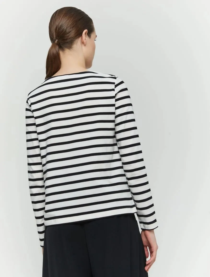 Iblues Attila Black/White Stripe Print Top