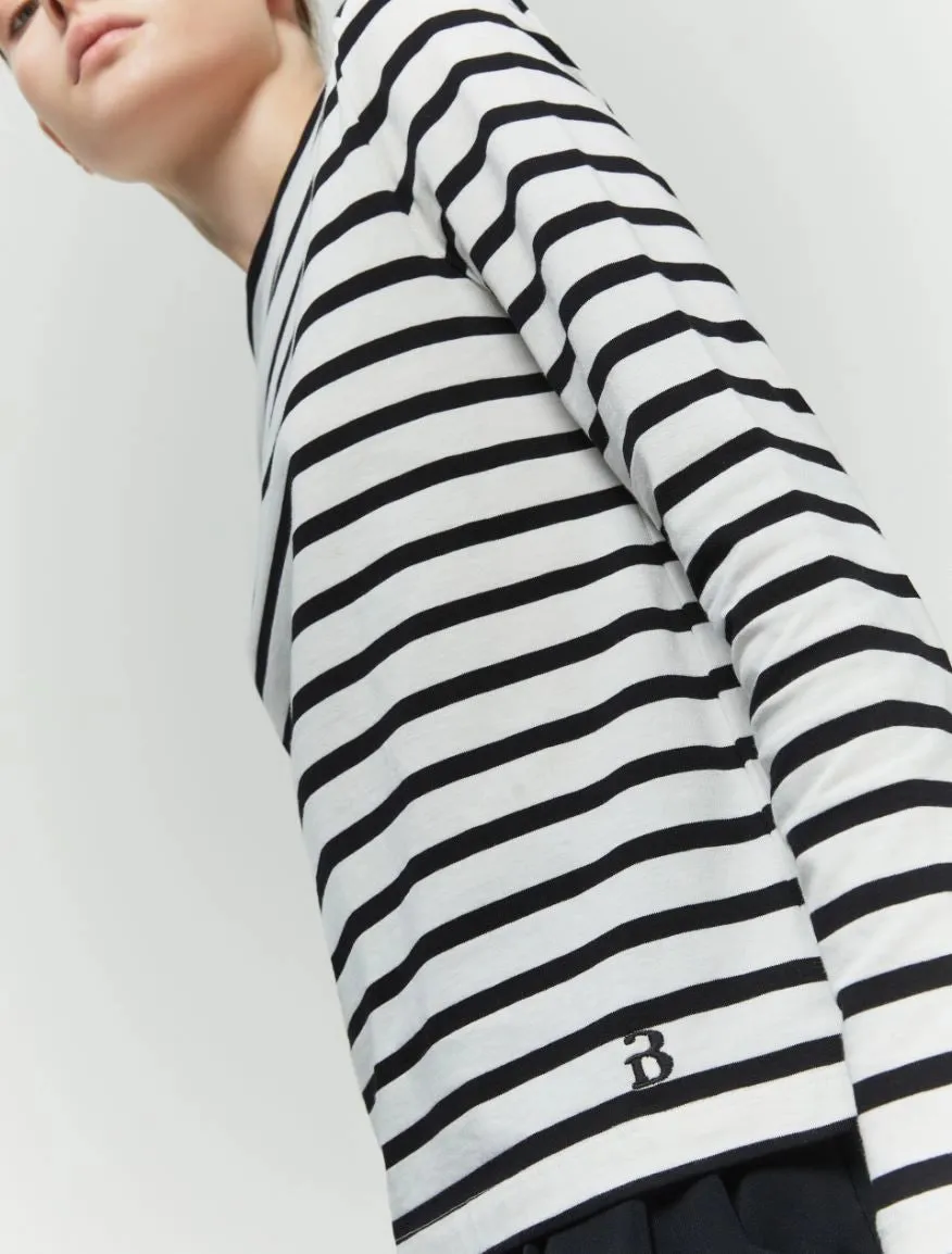 Iblues Attila Black/White Stripe Print Top