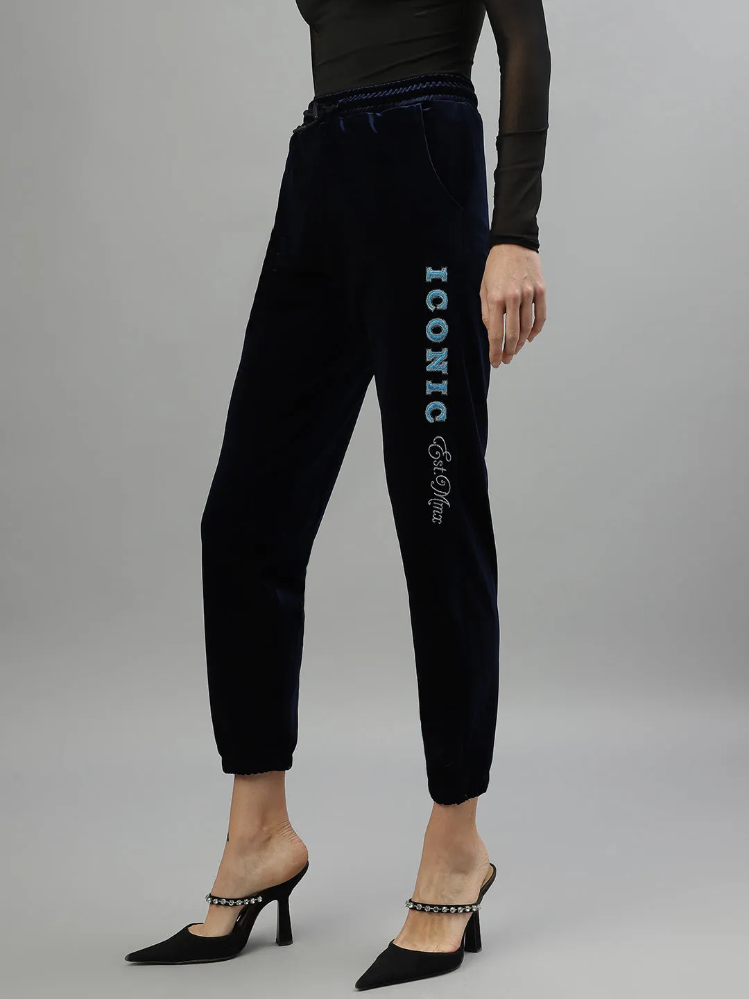 Iconic Women Solid Regular Fit Track Pants