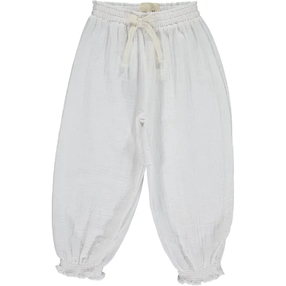 Isabella Girls Gauze Pants White