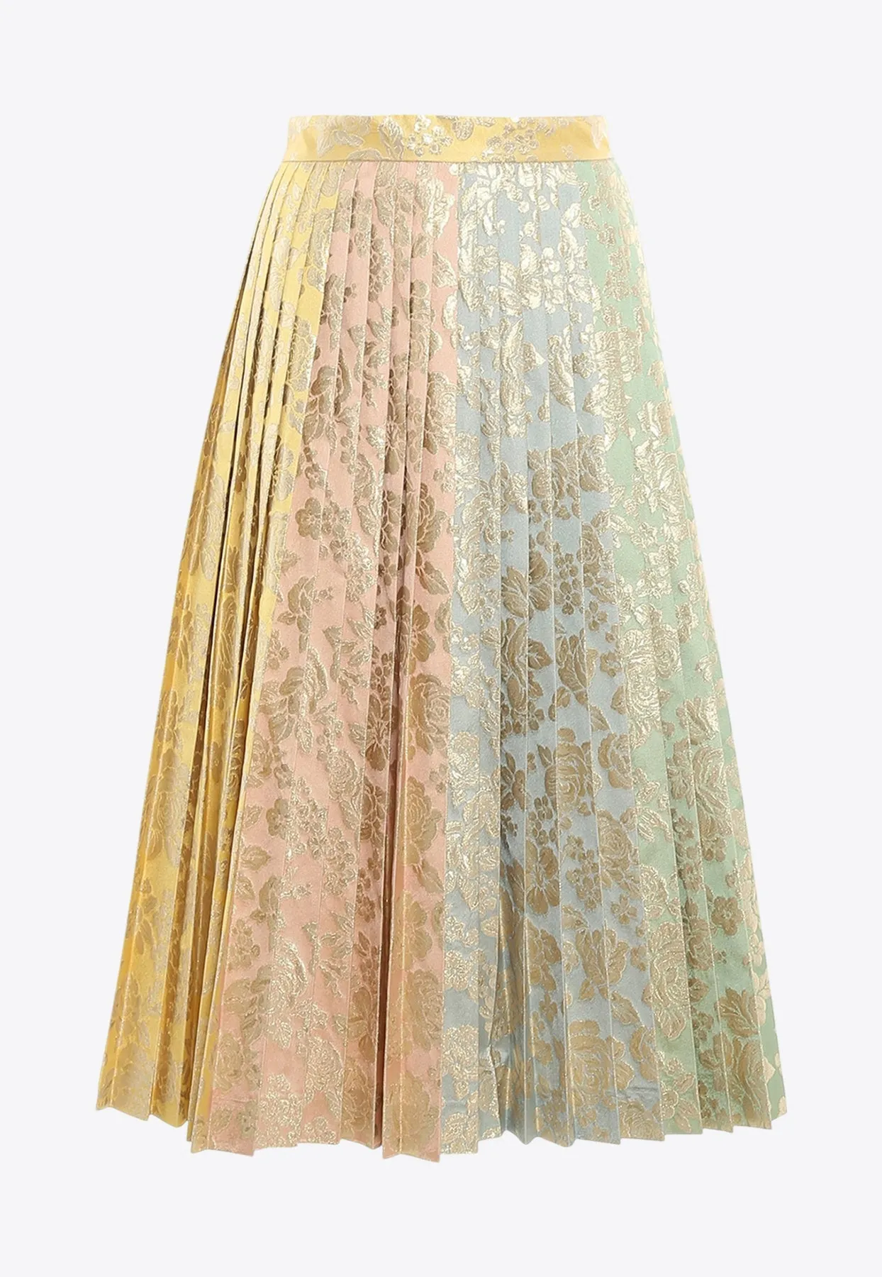 Jacquard Damask Pleated Skirt