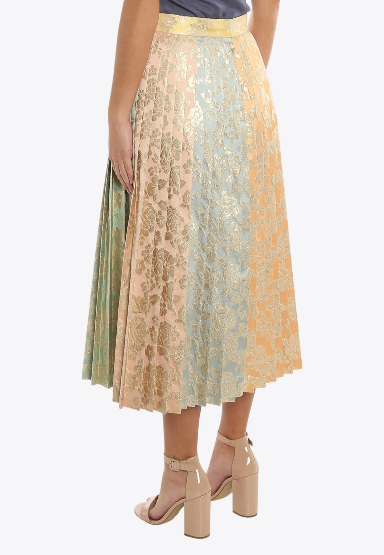 Jacquard Damask Pleated Skirt