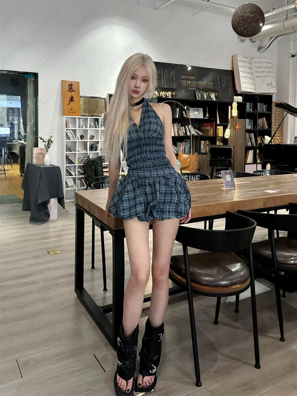JazzHer Skirts Sweet Girl Y2k 90s Summer Blue Korea Harajuku High Waist Bottom Femme Clothes Skirt Kawaii Grunge Cute A-line Mini Skirts