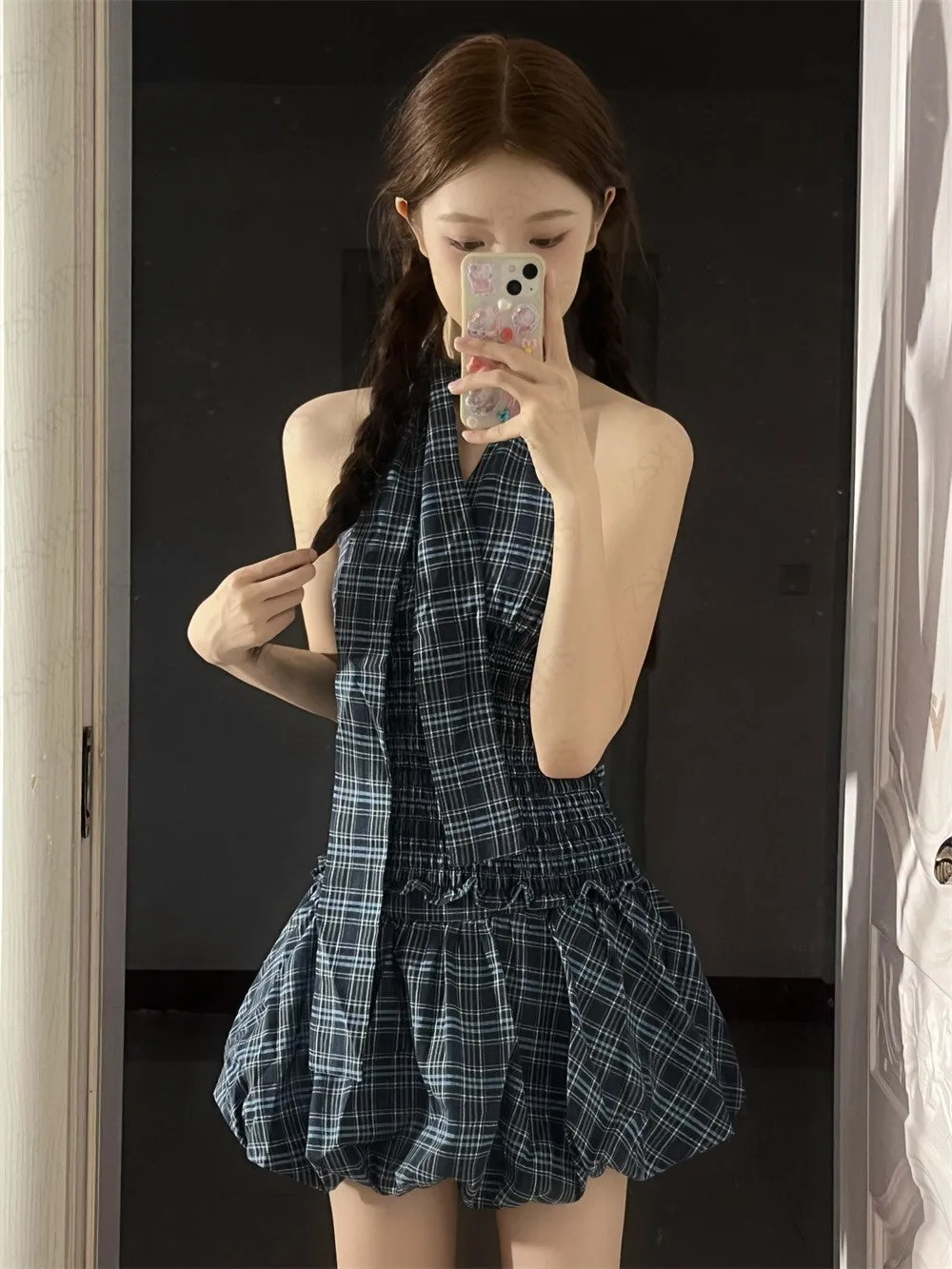 JazzHer Skirts Sweet Girl Y2k 90s Summer Blue Korea Harajuku High Waist Bottom Femme Clothes Skirt Kawaii Grunge Cute A-line Mini Skirts
