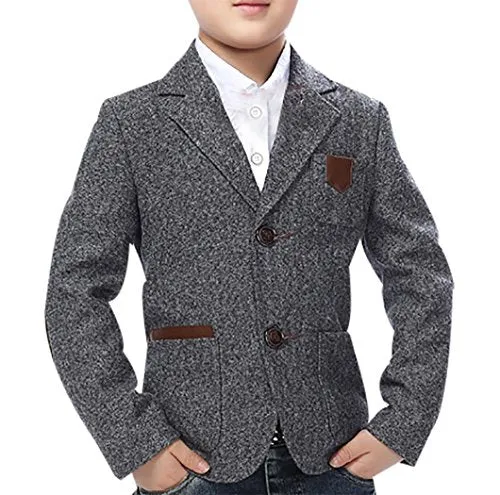 JiaYou Child Kid Boy Grey Blazer Jacket, 6 Years