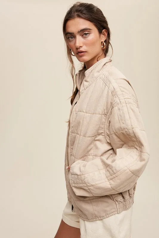 Jory Quilted Denim Jacket