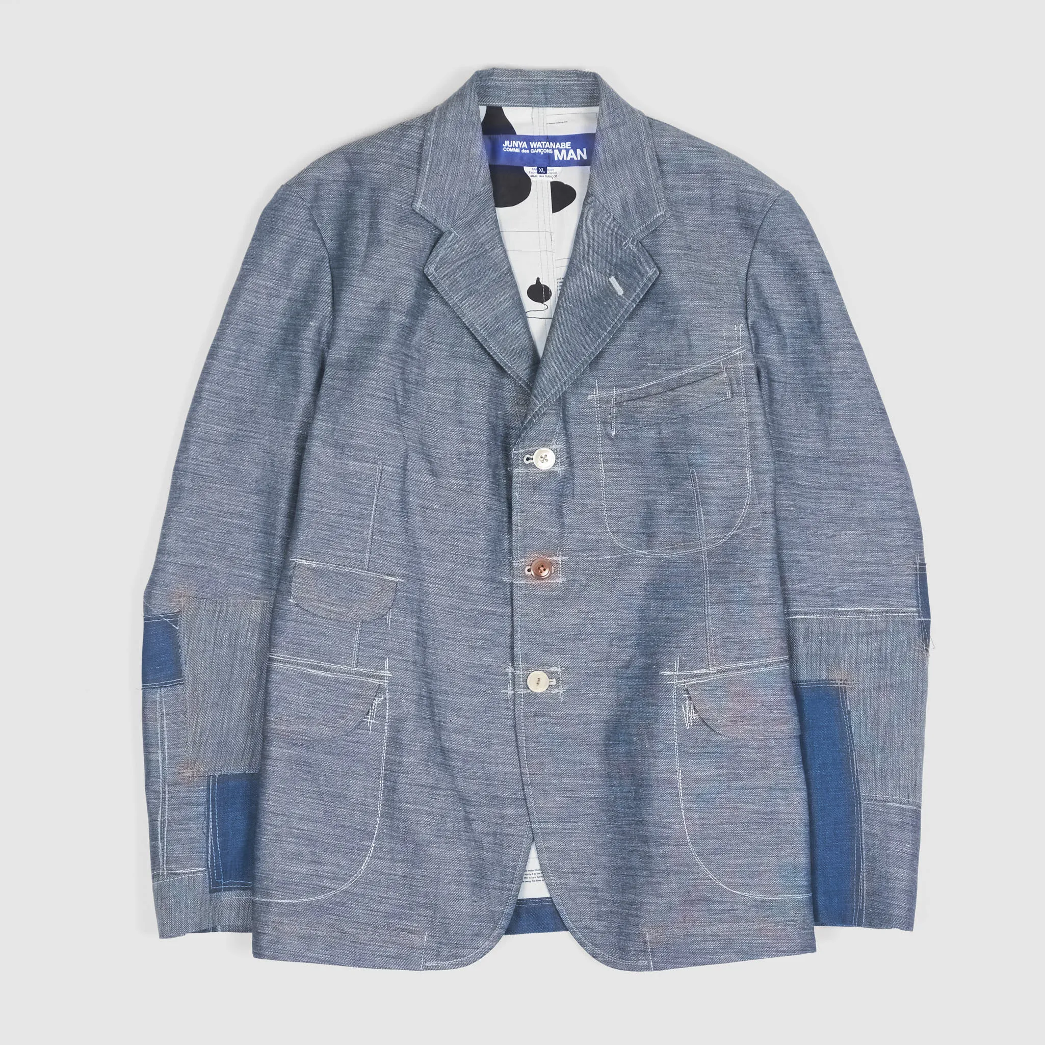 Junya Watanabe Man Summer Indigo Patchwork Blazer