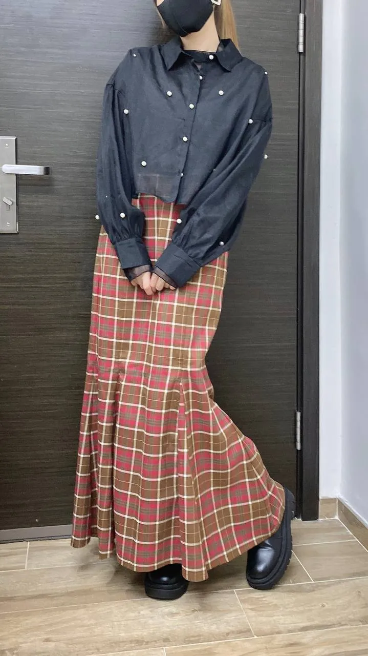 K482 英倫格魚尾裙