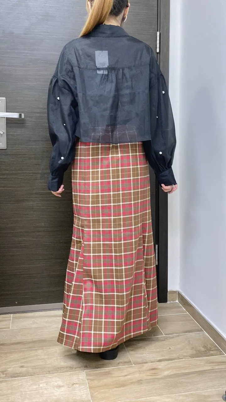 K482 英倫格魚尾裙