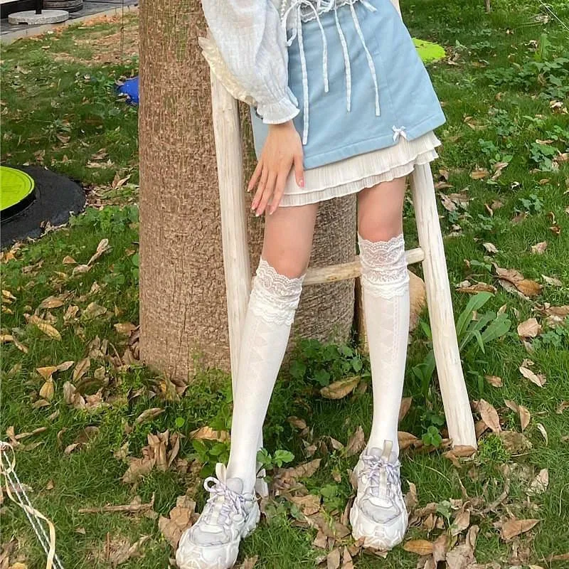 Kawaii Blue Mini Pleated Skirts