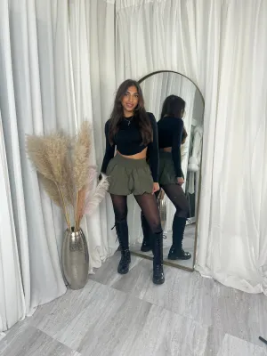 Khaki Puffball ra ra skirt
