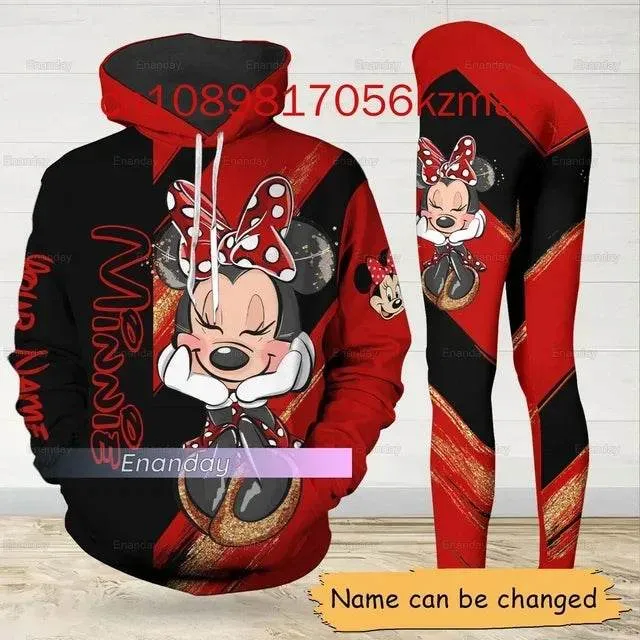 Kitty 3D Women's Hoodie and Leggings Suit Cute Hello Kitty Yoga Pants Sweatpants Fashion Sports Suit Set