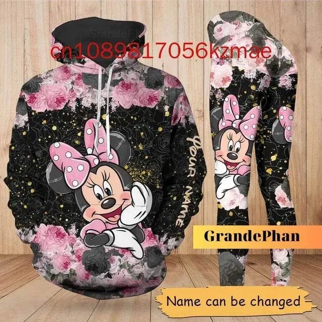 Kitty 3D Women's Hoodie and Leggings Suit Cute Hello Kitty Yoga Pants Sweatpants Fashion Sports Suit Set