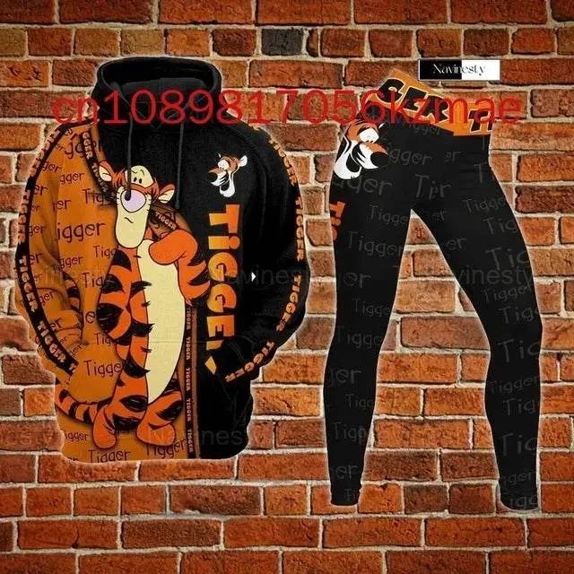 Kitty 3D Women's Hoodie and Leggings Suit Cute Hello Kitty Yoga Pants Sweatpants Fashion Sports Suit Set