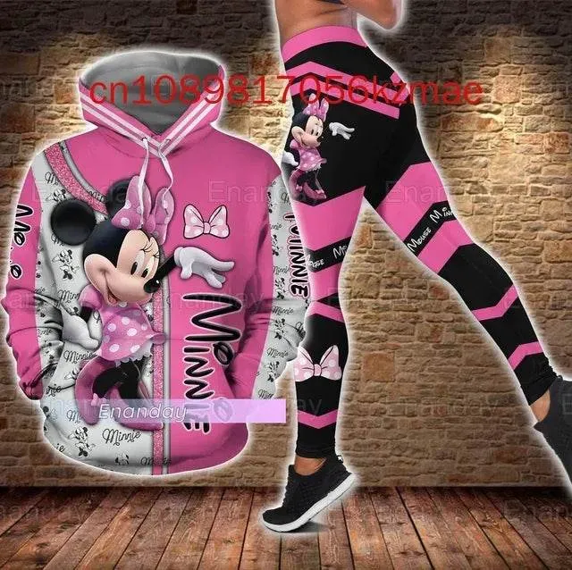 Kitty 3D Women's Hoodie and Leggings Suit Cute Hello Kitty Yoga Pants Sweatpants Fashion Sports Suit Set