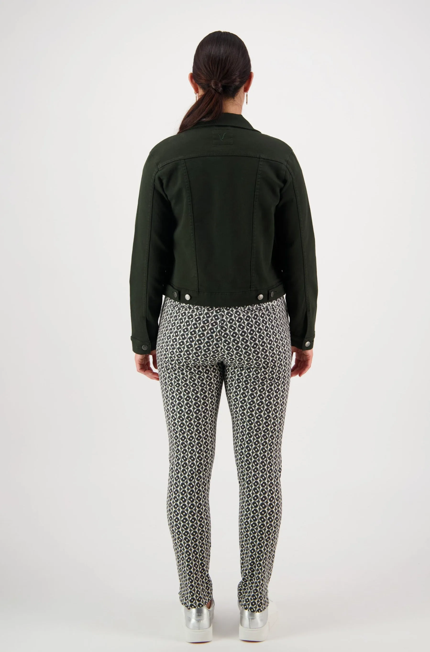 Knit Denim Button Up Jacket - Forest