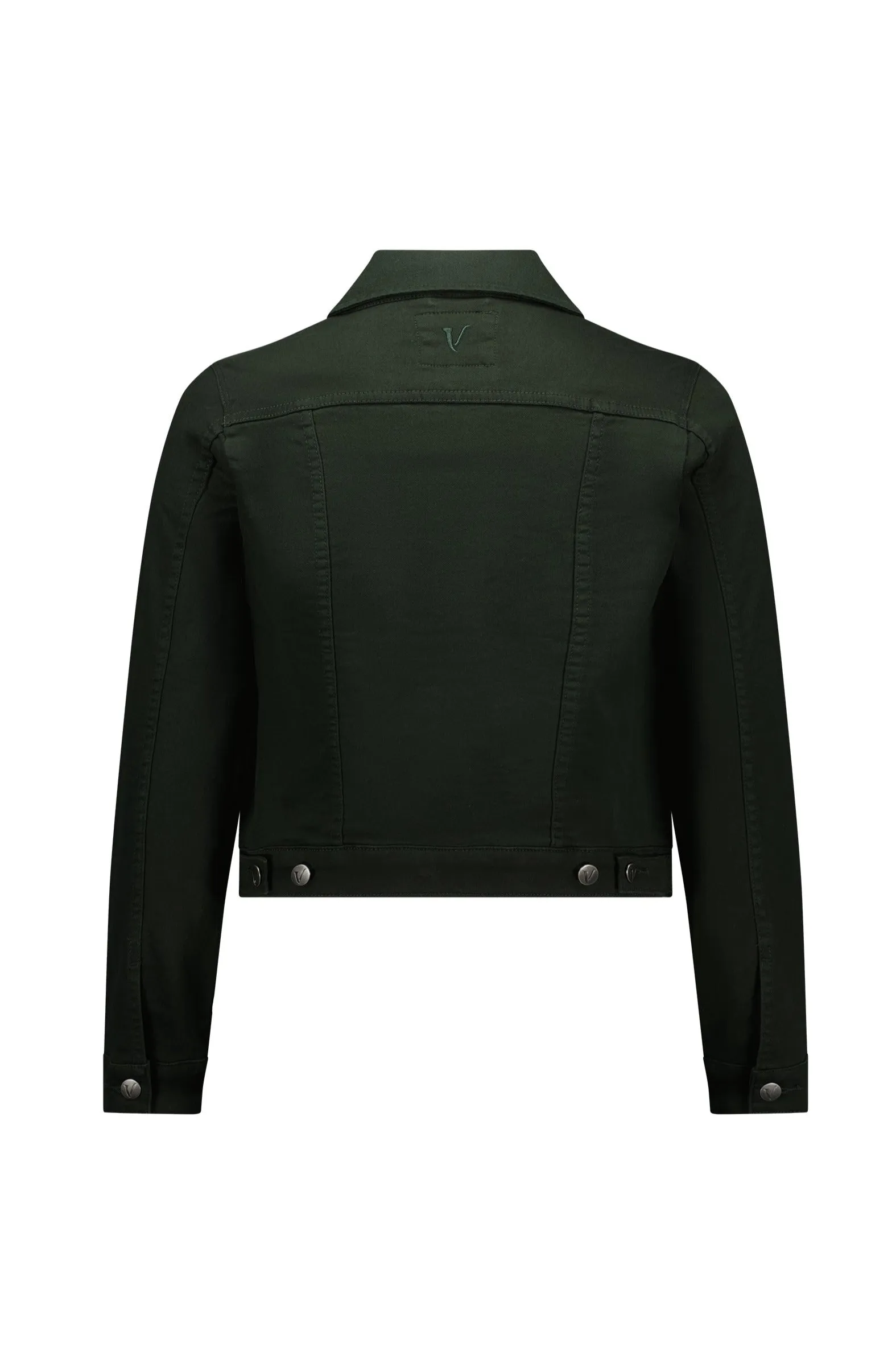 Knit Denim Button Up Jacket - Forest