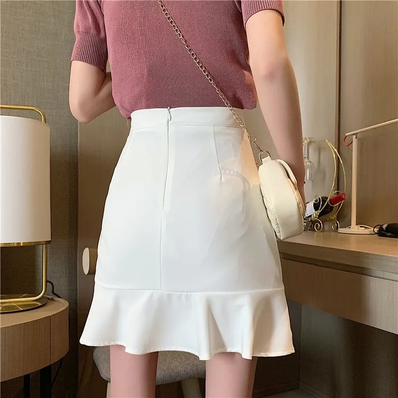 Korean Fashion Ruffled Fishtail Skirt