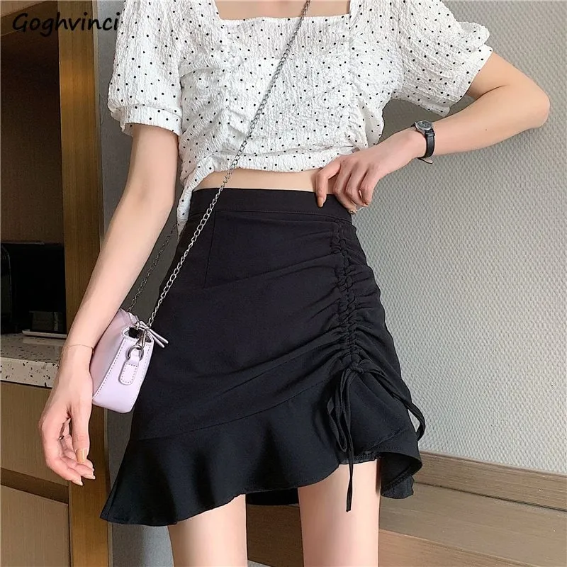 Korean Fashion Ruffled Fishtail Skirt