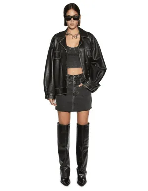 KSUBI Model Mini Skirt Rework Shadow - Black Denim
