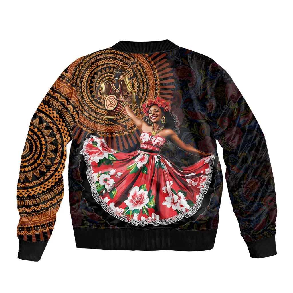 Ladies Sega Dance Bomber Jacket Paisley Mix African Pattern LT15