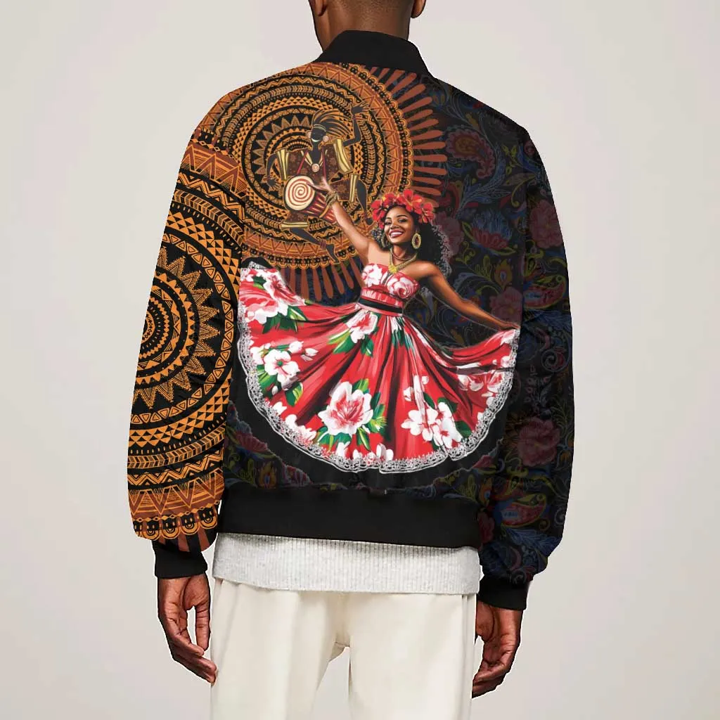 Ladies Sega Dance Bomber Jacket Paisley Mix African Pattern LT15