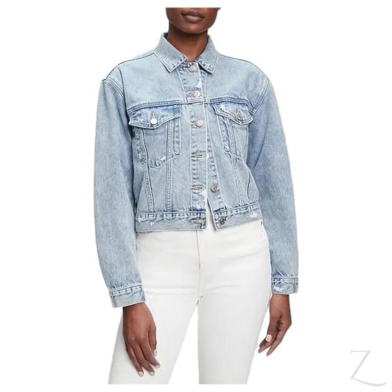Ladies Super Strong 90s Fit Icon Denim Jacket | Ripped | "Bobo"