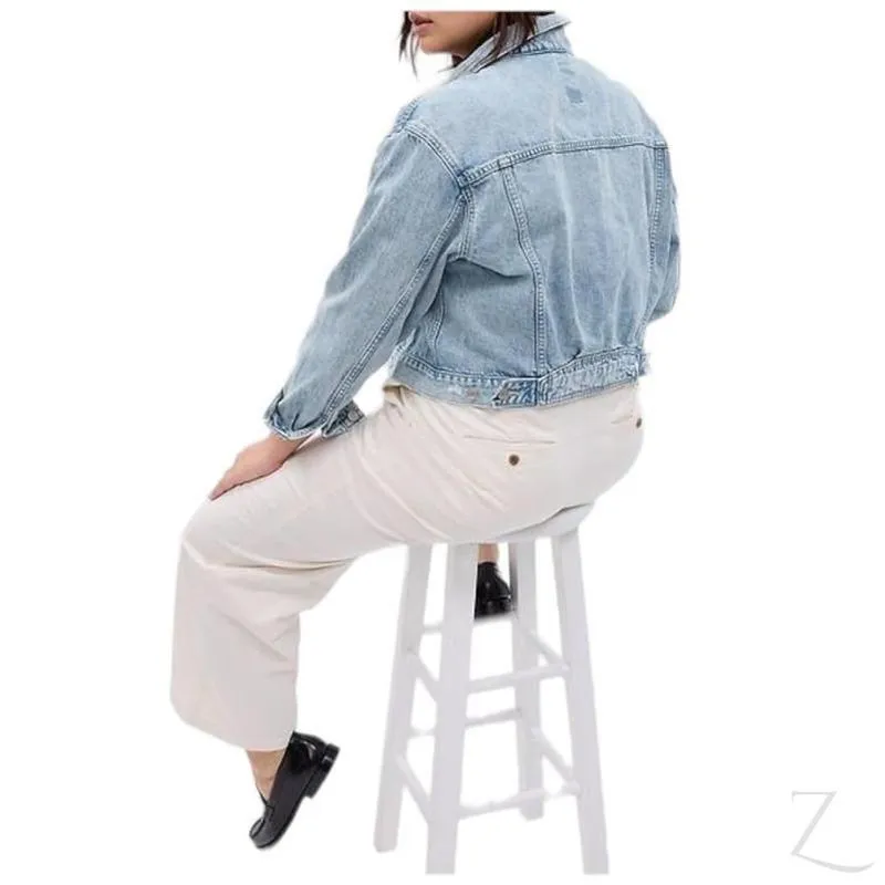 Ladies Super Strong 90s Fit Icon Denim Jacket | Ripped | "Bobo"
