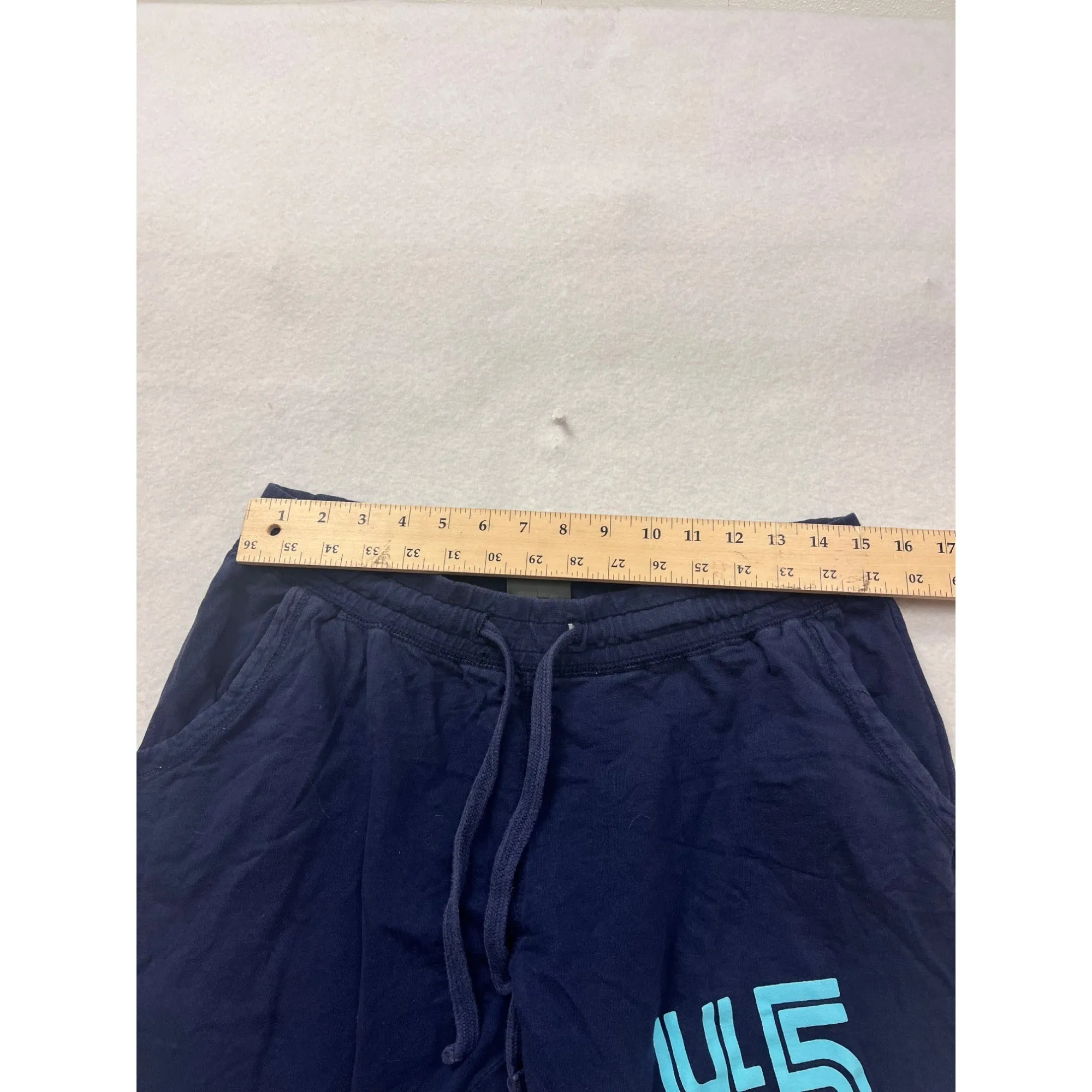 Large MV Sport Navy Blue Trout Lake 45 Jogger Sweatpants With Elastic Waistband With Drawstring