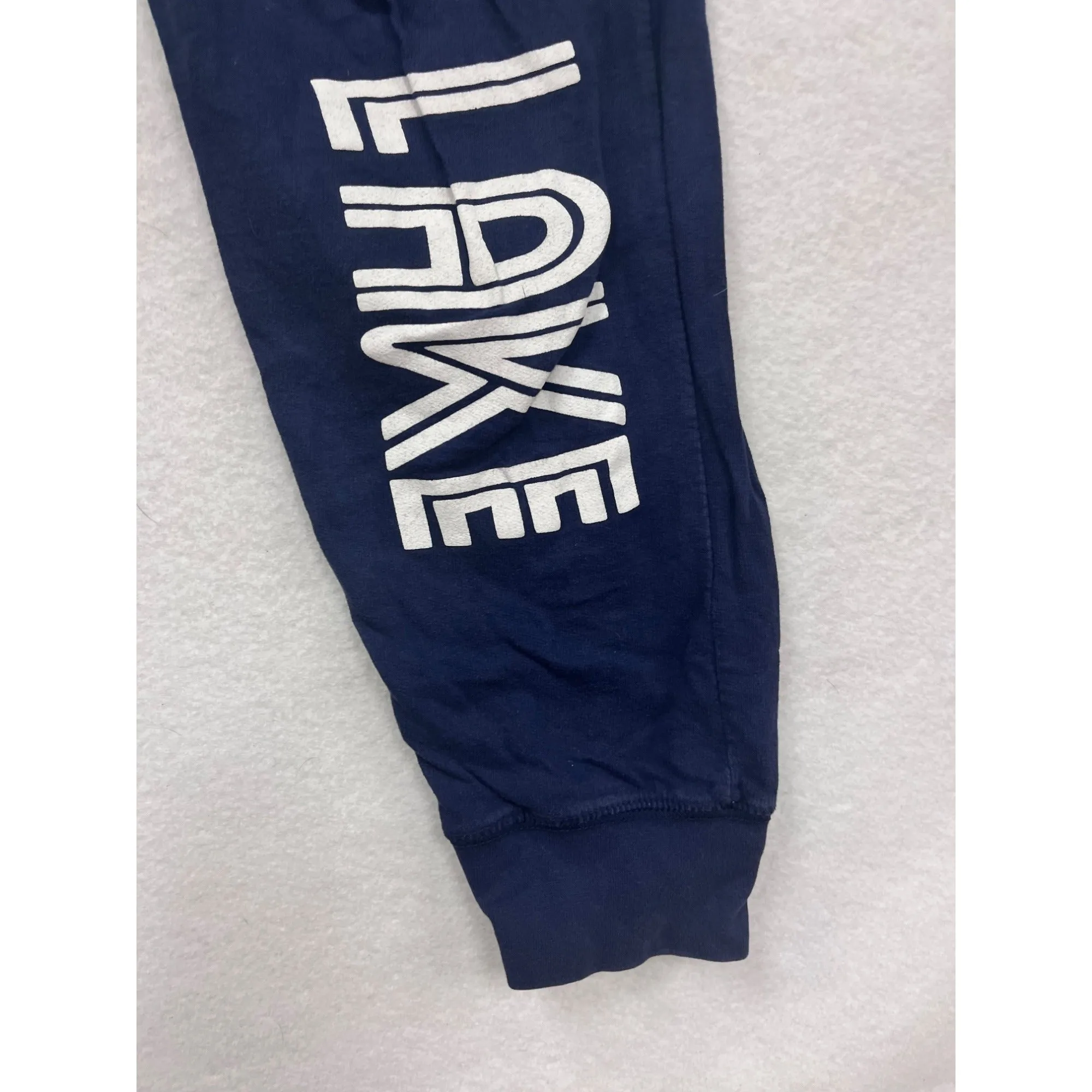 Large MV Sport Navy Blue Trout Lake 45 Jogger Sweatpants With Elastic Waistband With Drawstring