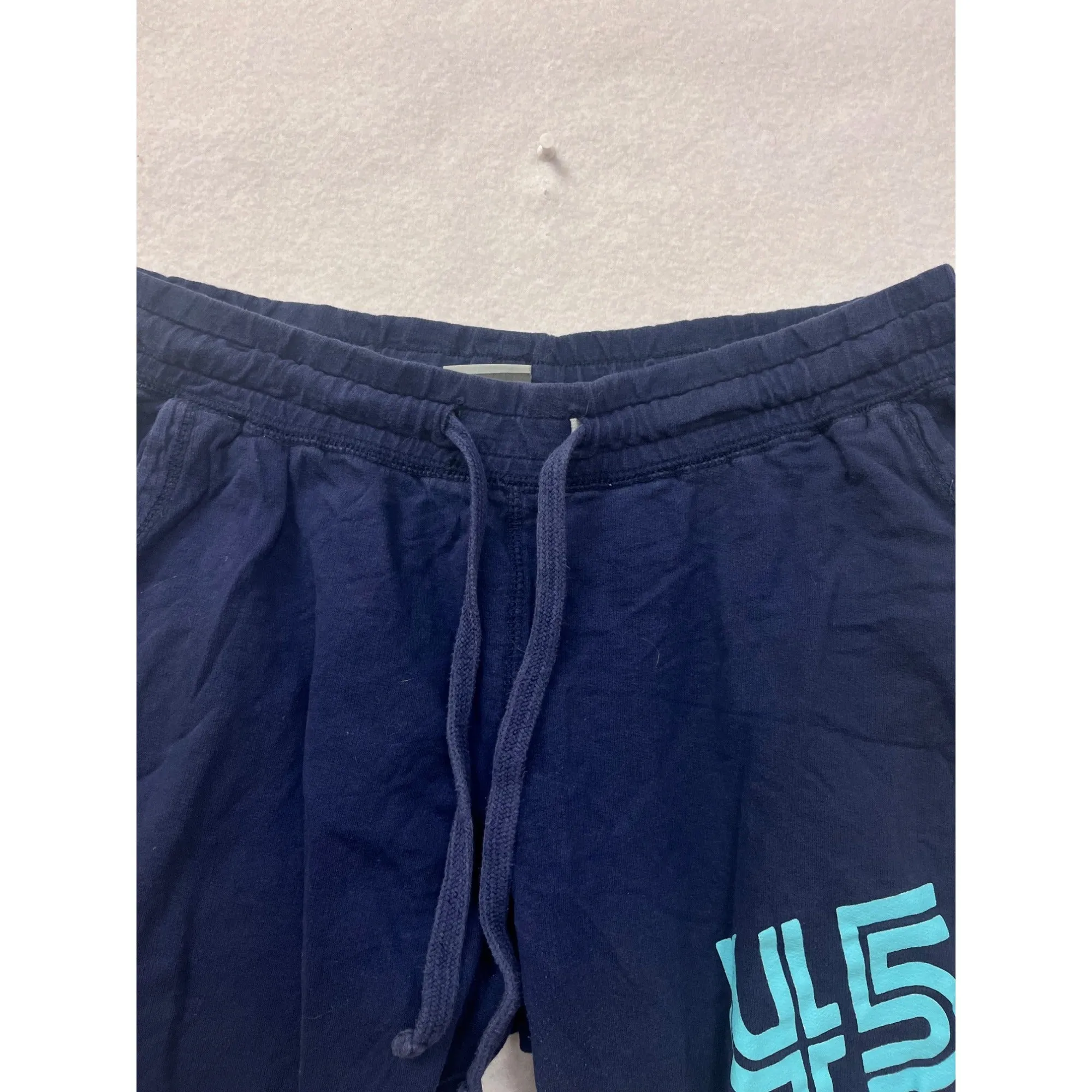 Large MV Sport Navy Blue Trout Lake 45 Jogger Sweatpants With Elastic Waistband With Drawstring