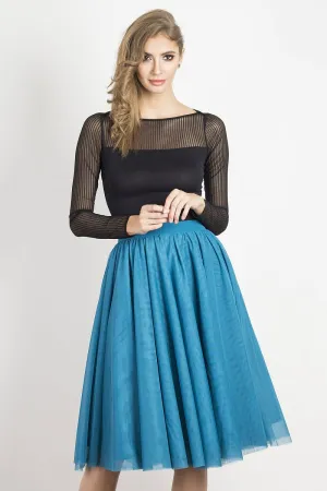 Layered Tulle A-Line Skirt