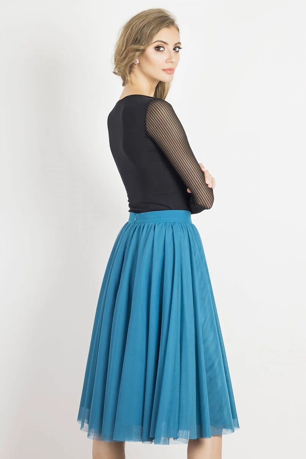 Layered Tulle A-Line Skirt