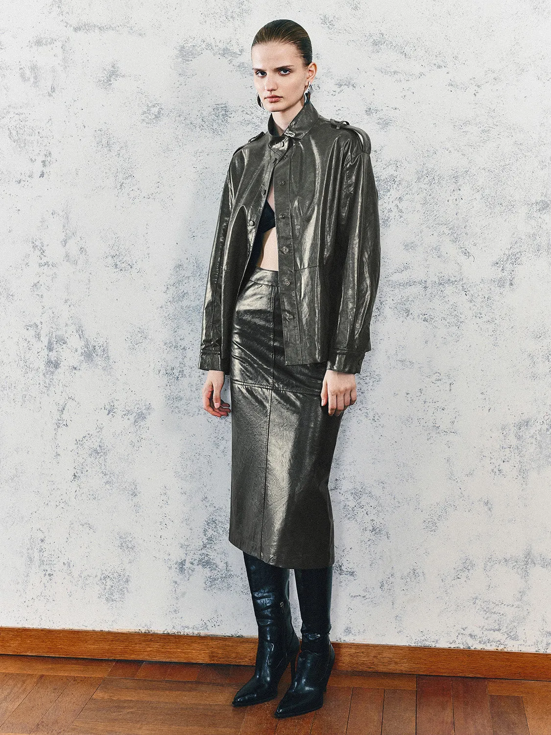 Leather A-Line Skirts