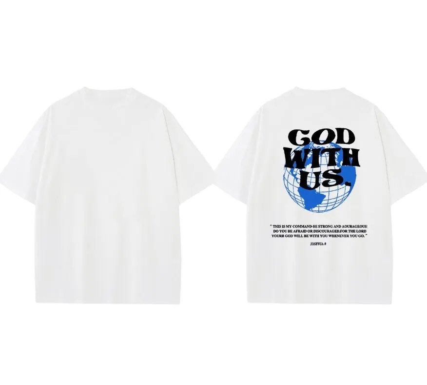 Letter Print Short-sleeve Casual Retro T-shirt Women