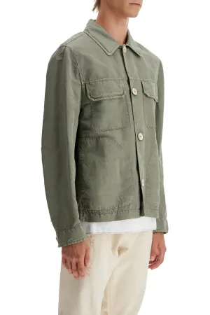 linen and cotton gabardine overshirt