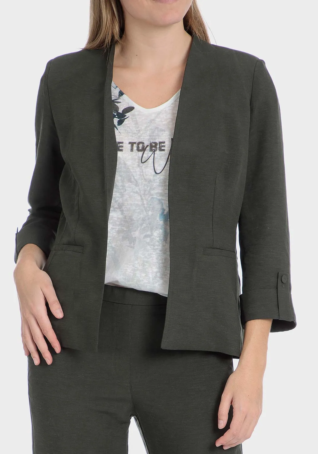 Linen blazer - Green