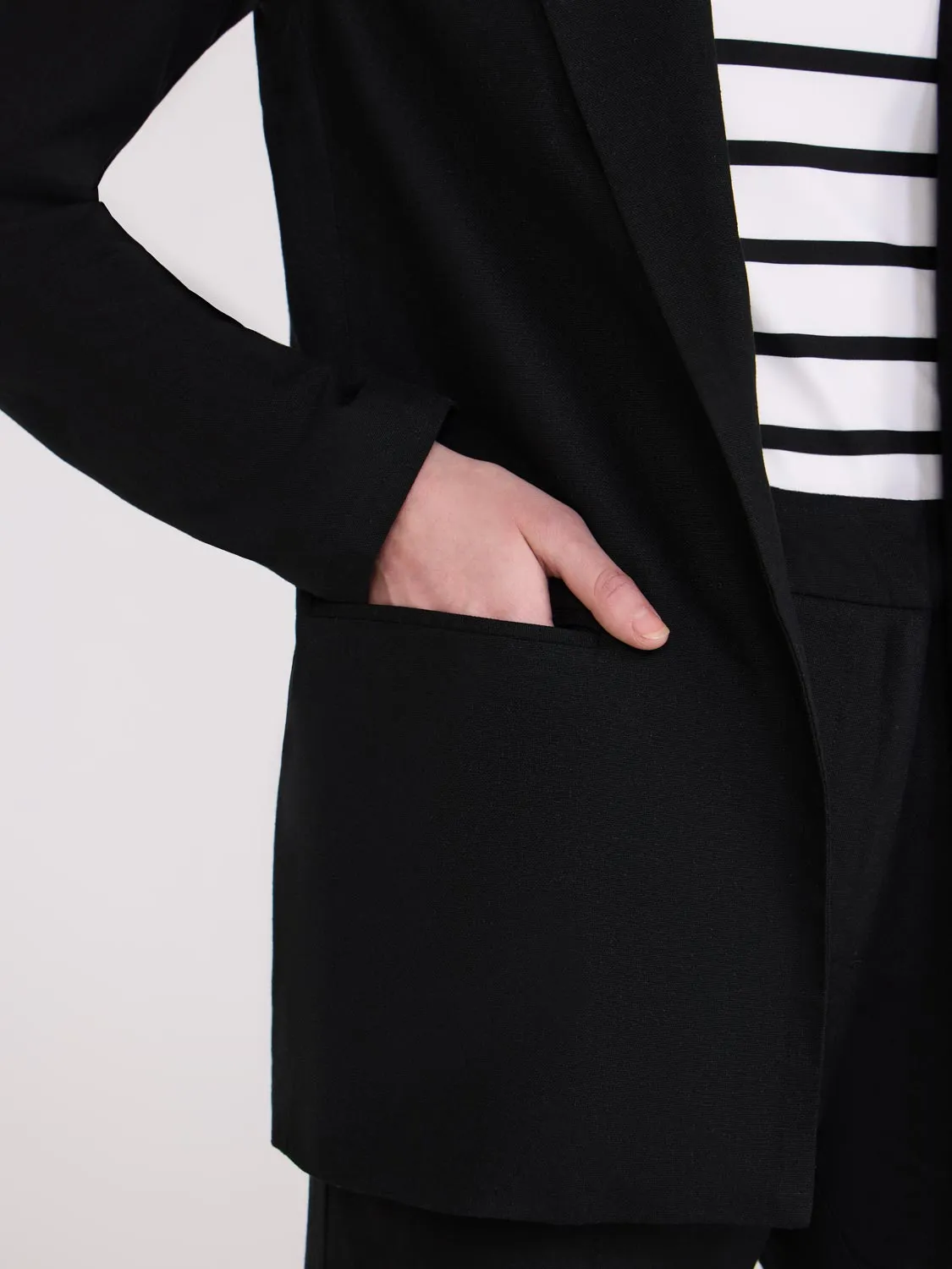 Linen Blend Open Blazer