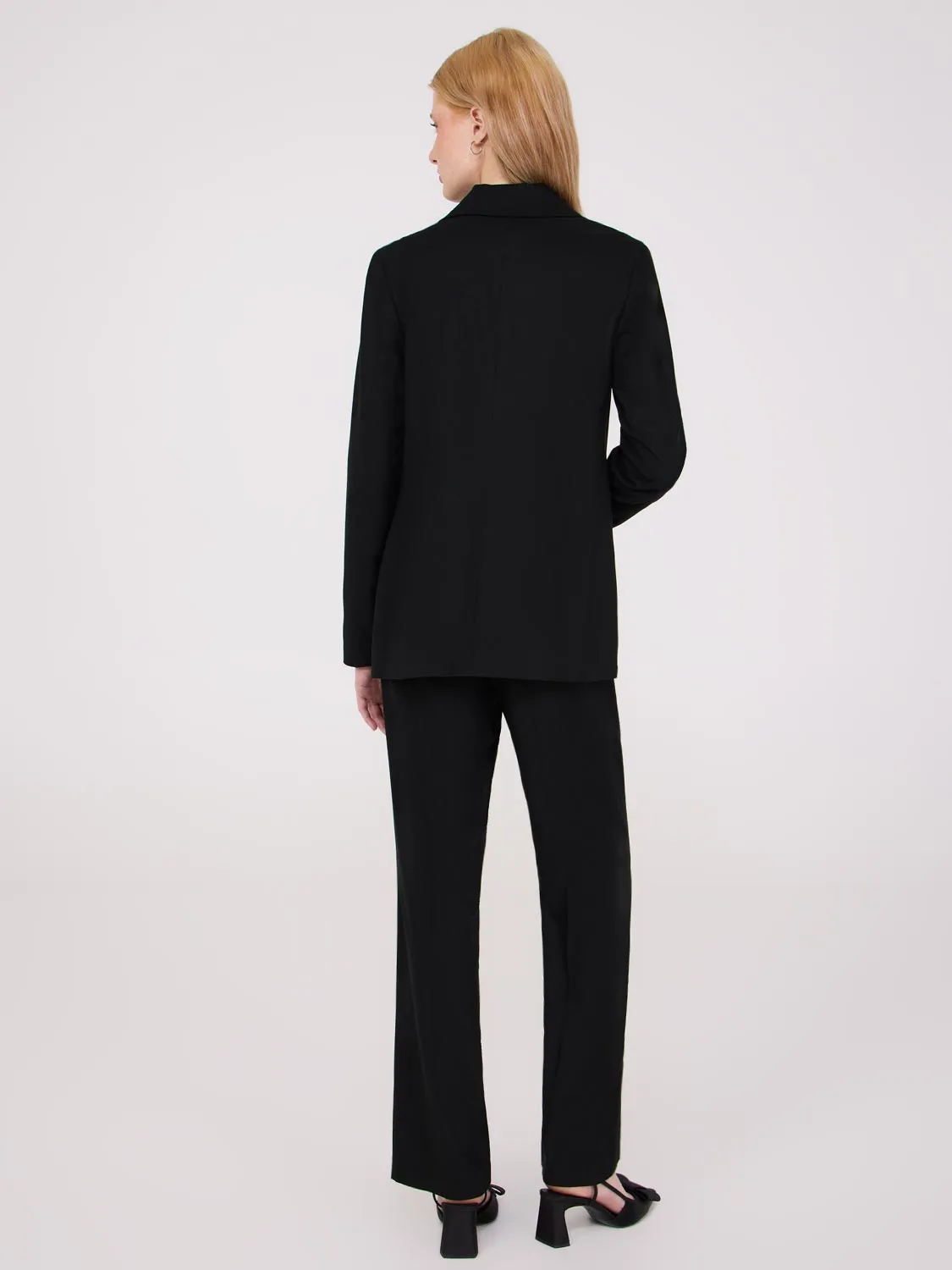 Linen Blend Open Blazer