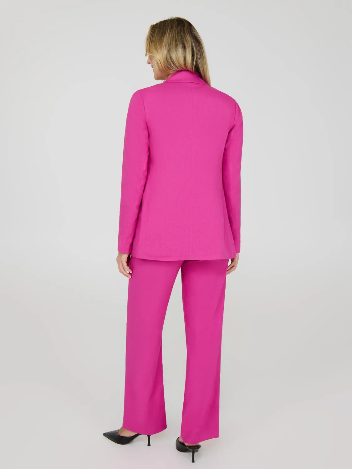Linen Blend Open Blazer