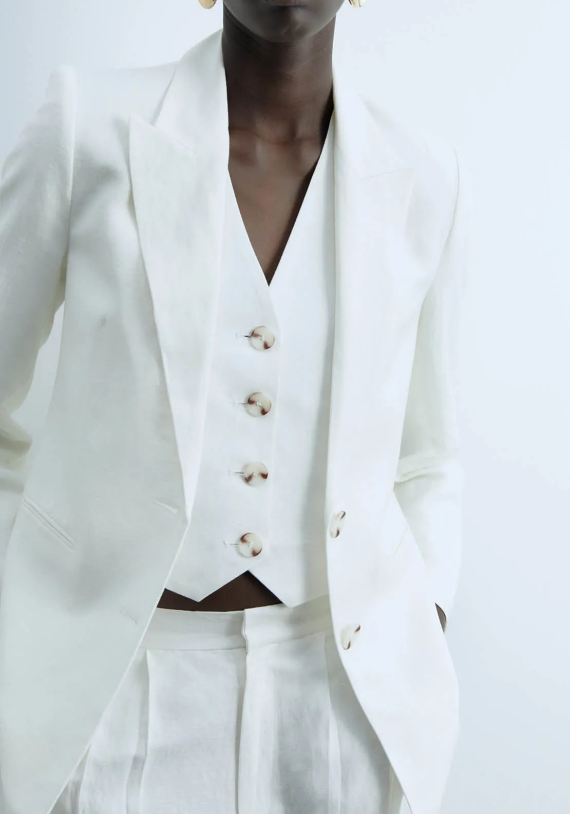 Linen Jacket - White