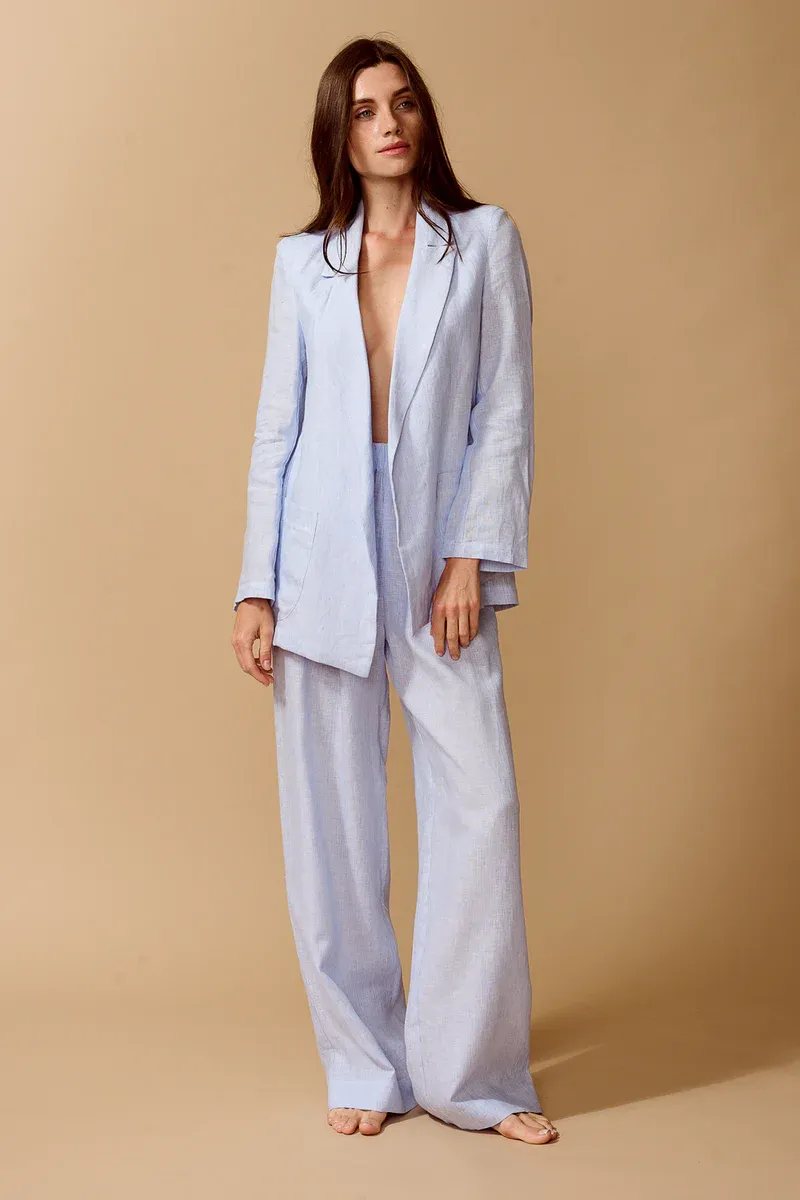 Linen Pants - Light Blue