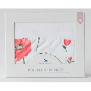 Little Unicorn Cotton Percale Crib Skirt - Summer Poppy