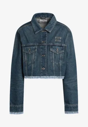 Logo Patch Cropped Denim Jackets