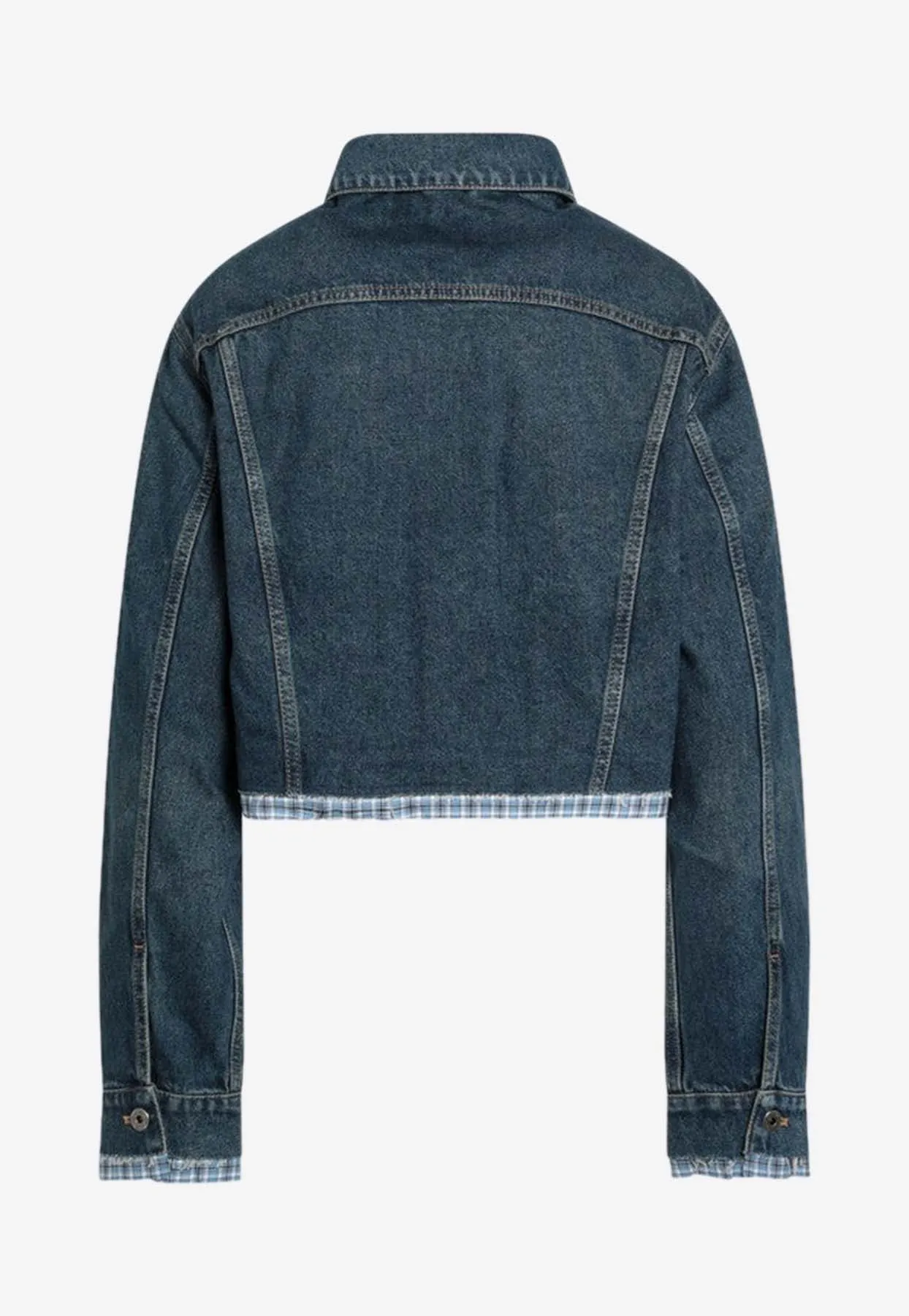 Logo Patch Cropped Denim Jackets
