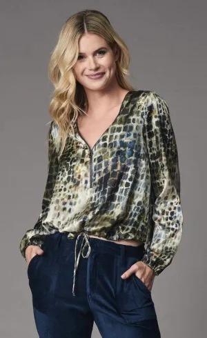 Lola & Sophie Alligator Zip-Neck Top